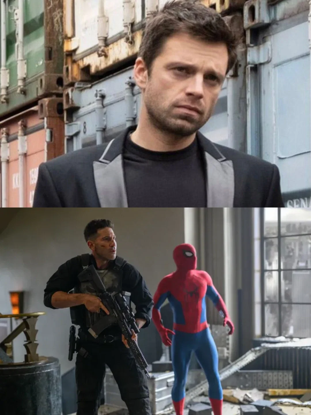 Peter Parker, Frank Castle, and Bucky Barnes