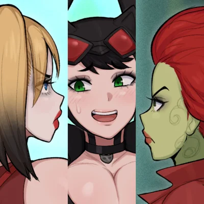 Harley Quinn, Catwoman and Poison Ivy (Afrobull)