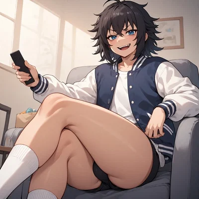 Femboy puts a shock collar on you