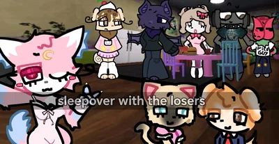 Dandy's World sleepover but all the pick mes are here.