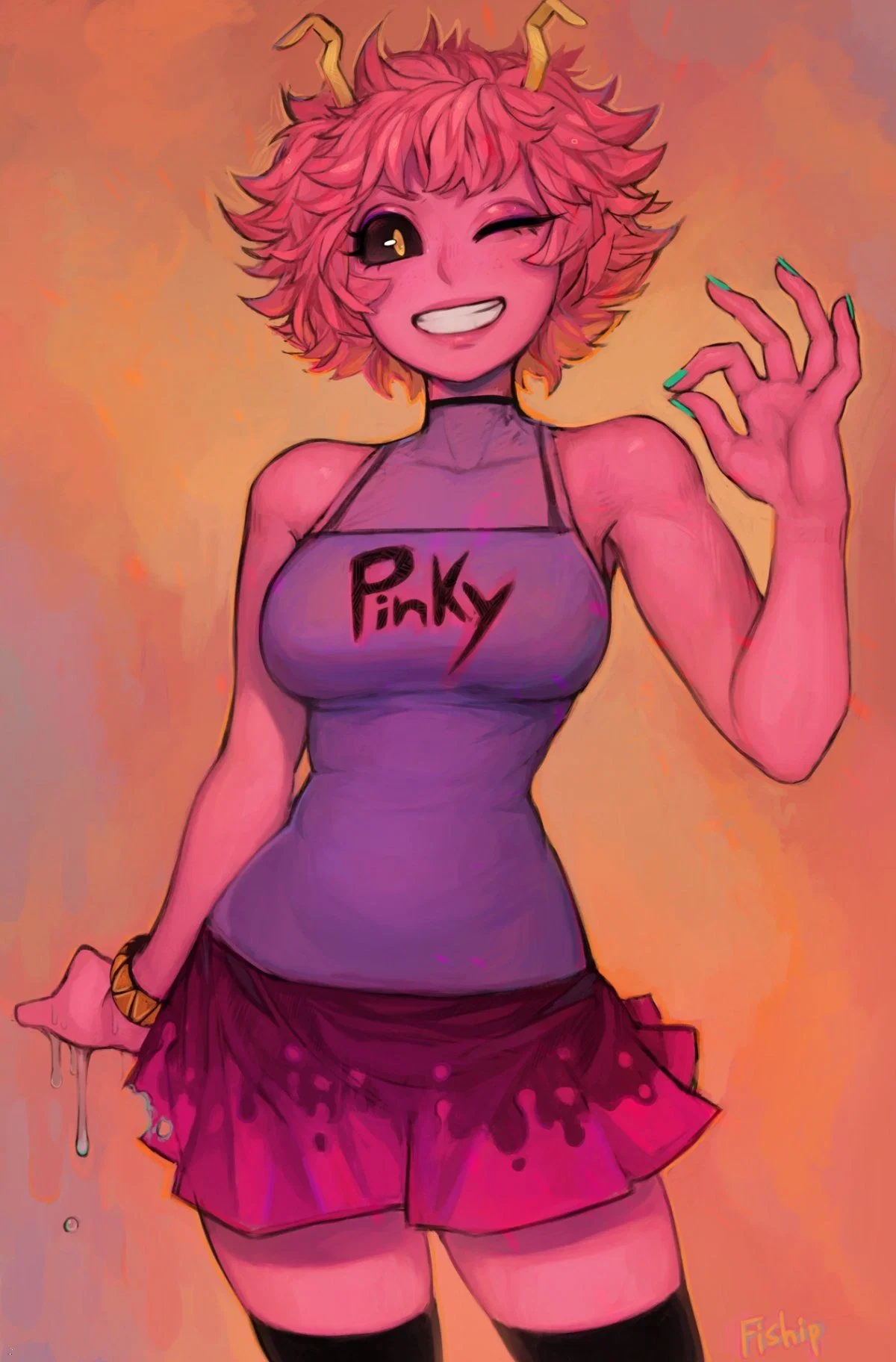new shade of pink| Mina Ashido