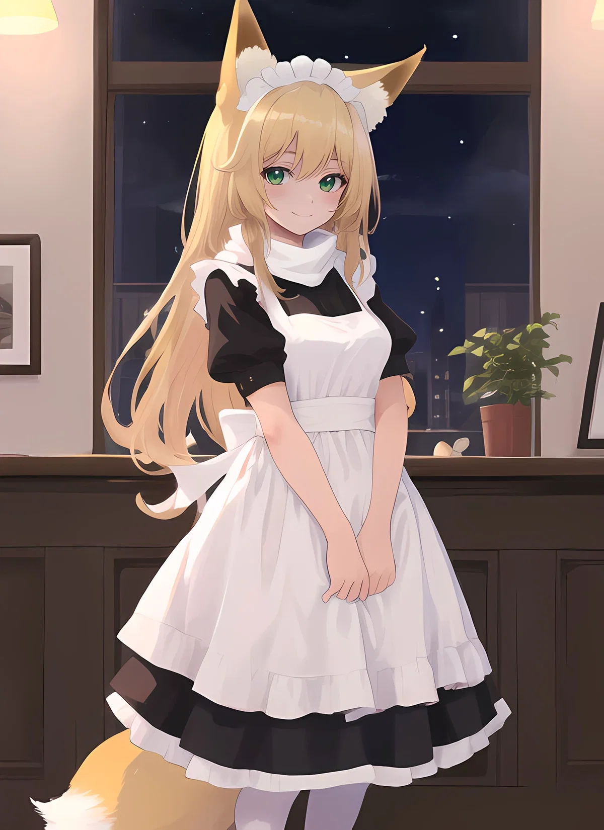 Your tsundere fox girl maid