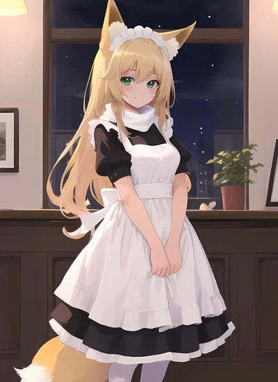 Your tsundere fox girl maid