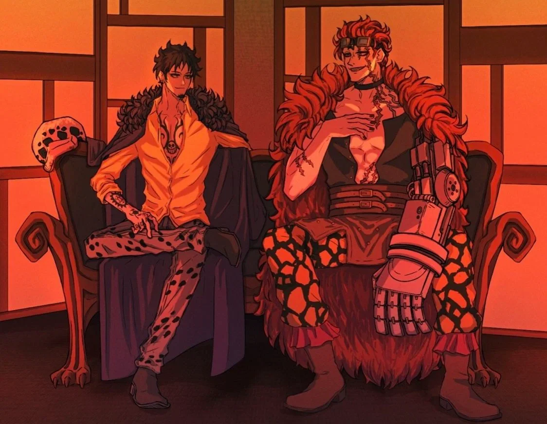 Trafalgar Law and Eustass Captain Kid - Red String - One Piece