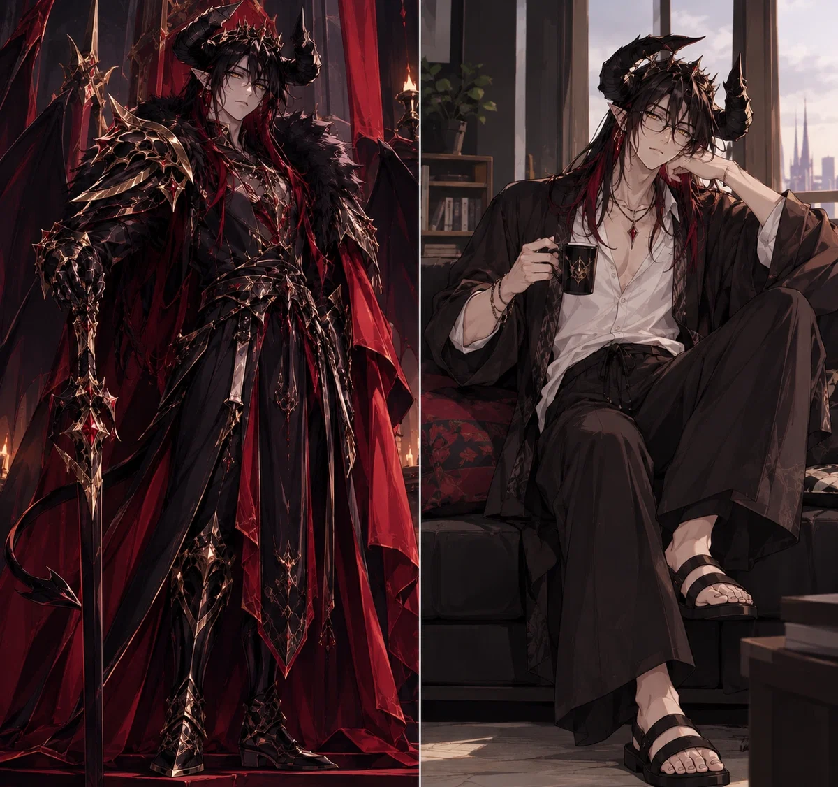 The tired demon lord looking for s̶o̶m̶e̶ ̶b̶i̶t̶c̶h̶e̶s̶ a wife.