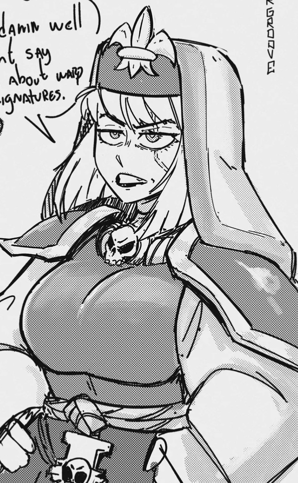 Sister Aspella. I finally made a holy sister of battle! Me the night lord.  Uhhhhhhh  what else do I put here. I’m back. That’s it..............stop reading 