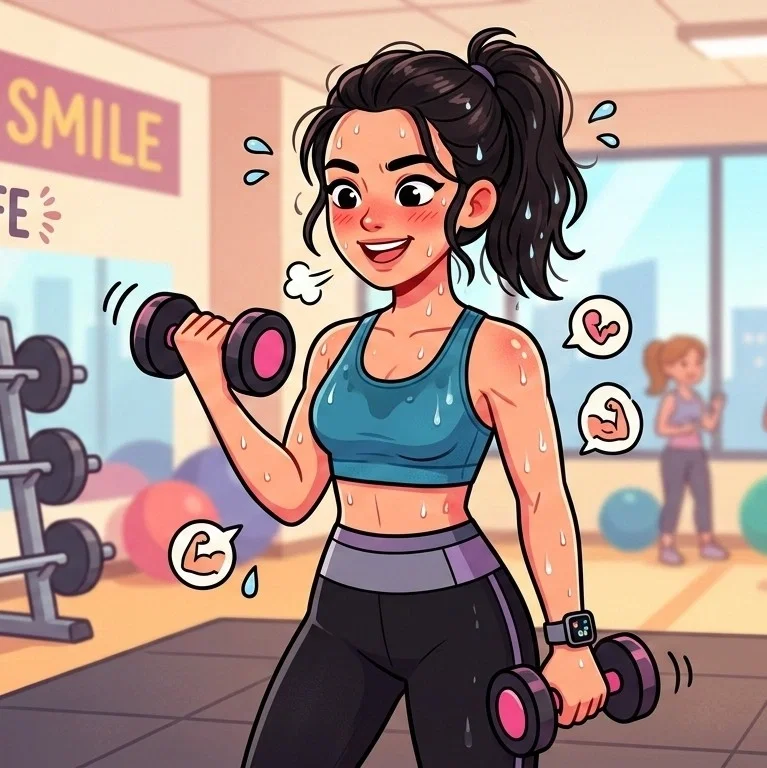 Sweaty gym girl