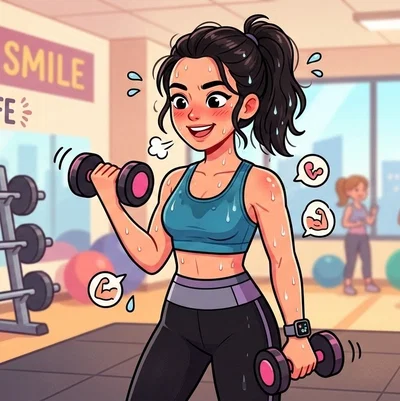 Sweaty gym girl