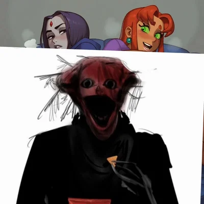 Starfire and Raven (threesome)