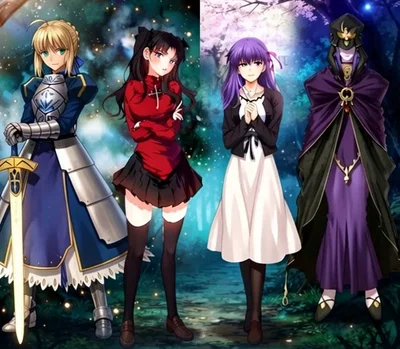 Saber Artoria Pendragon, Rin Tohsaka, Sakura Matou,  Caster Medea
