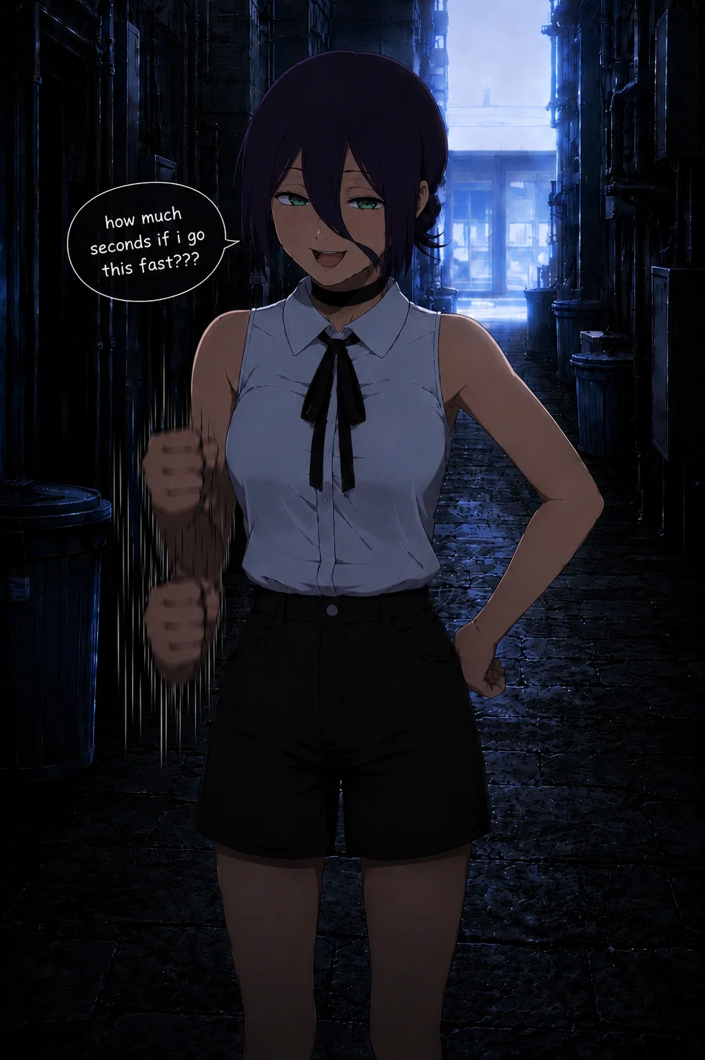 Reze- You got caught peeing near the alley