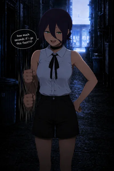 Reze- You got caught peeing near the alley