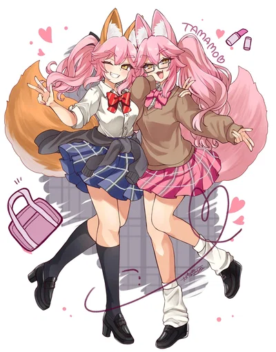 Koyanskaya & Tamamo - Gyaru/Kogal twins