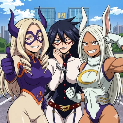Midnight, Mount Lady & Mirko — Captured Pro Heroes