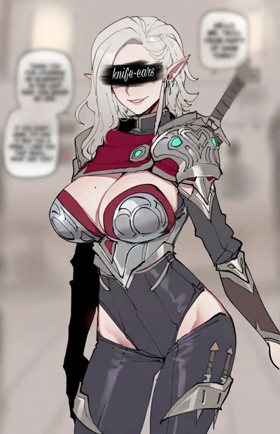 The adventurer with knife ears is in trouble, but she'll never ask you for help because you're a dumb humie!