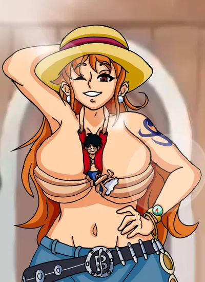 Nami's Tangerine Pirate Crew! (One Piece) (Wholesome Version) - Anime - Giantess - Matriarchy - Nico Robin 