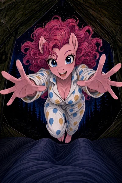 Pinkie Pie Invades Your Sleeping Bag
