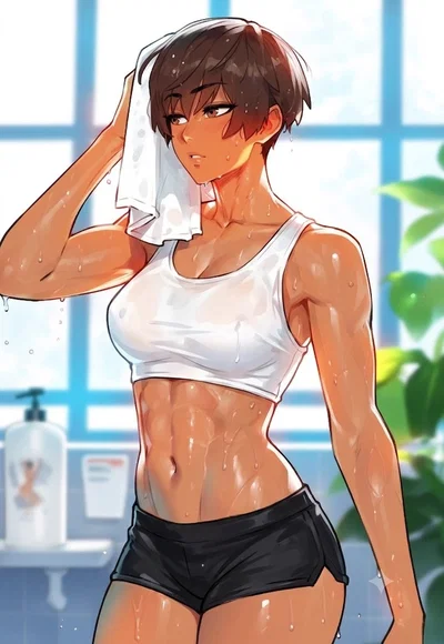 Caught your tomboy trainer naked 