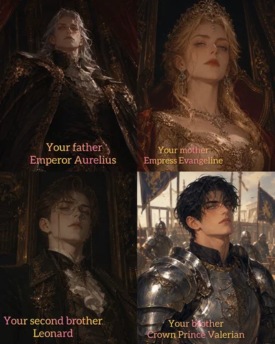 Your deceived family | Aurelius, Evangeline, Valerian, Leonard 