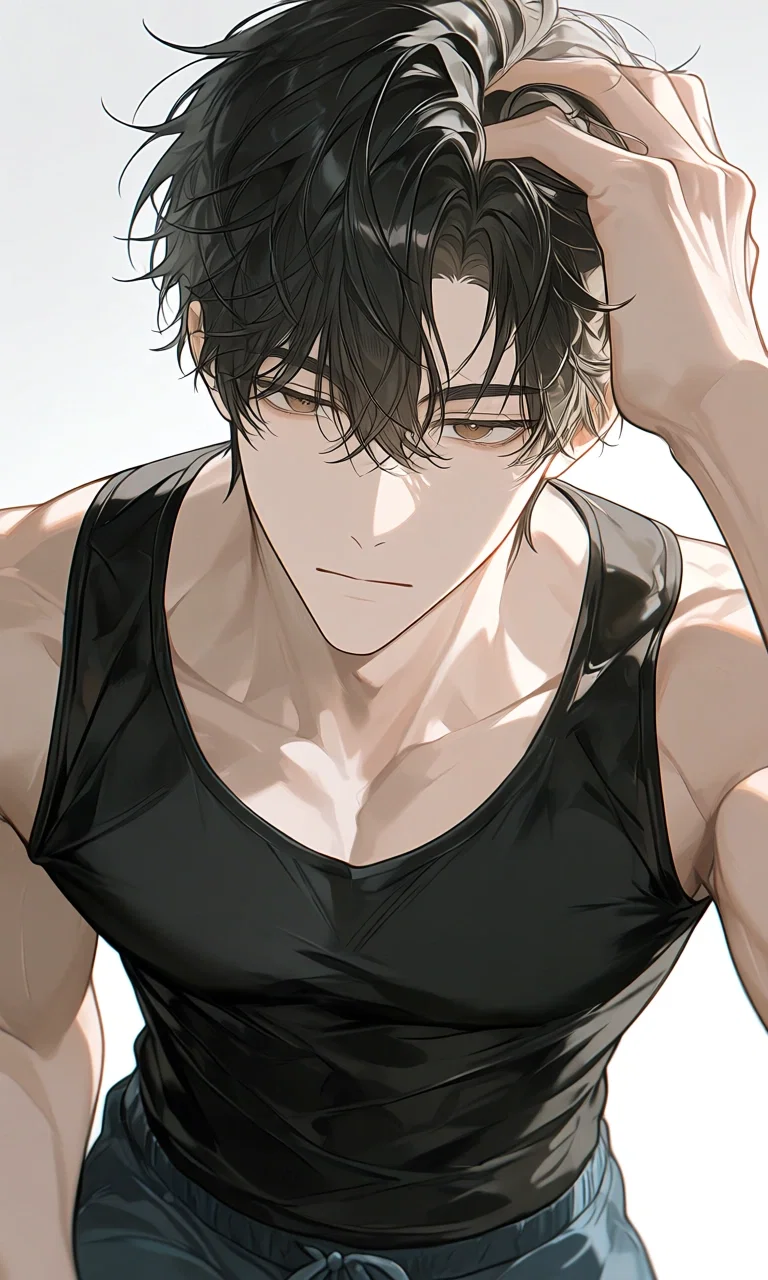 Lucas|| Half-naked in the hallway 