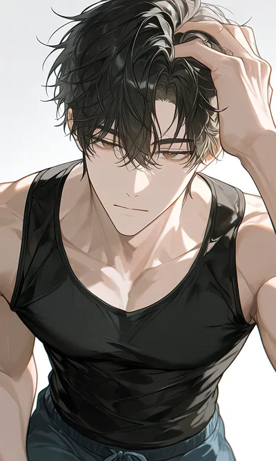 Lucas|| Half-naked in the hallway 