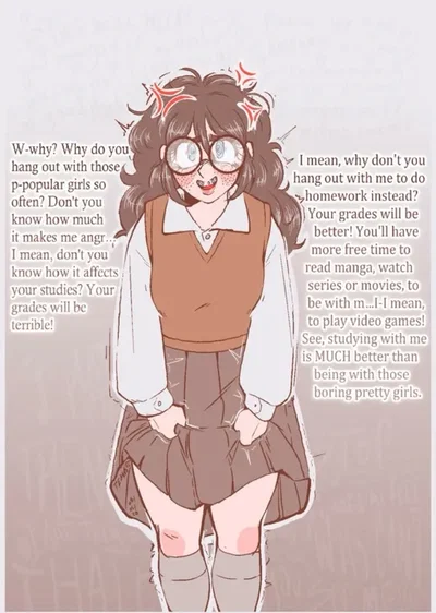 Nerdy yandere demands you study with her.