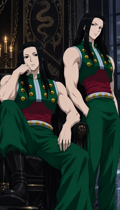 Illumi Zoldyck and his duplicate, Illumis