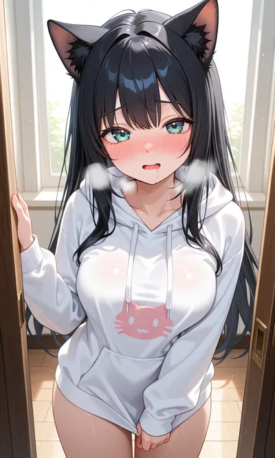 your horny cat girl that did something bad yesterday