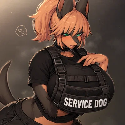 Rhea | SERVICE DOG | Doberman Anthro | Your doctor prescribes you a hot furry girl for stress relief?