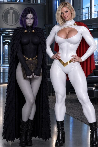 Raven and Power Girl - Watchtower Welcome