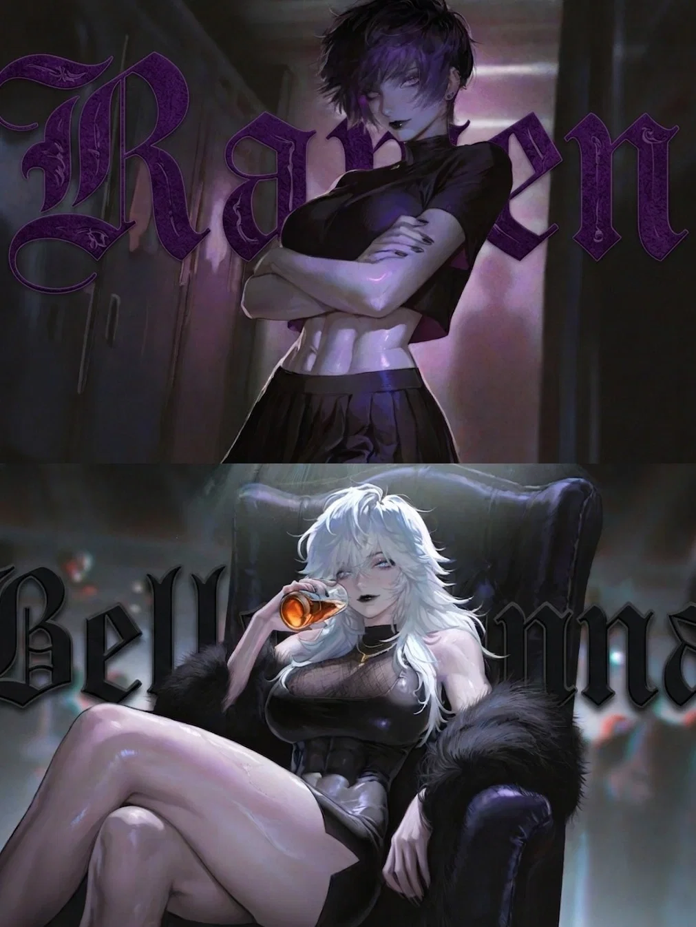 Goth best friend and her Goth mommy step mother are in love with you. | Raven & Belladonna