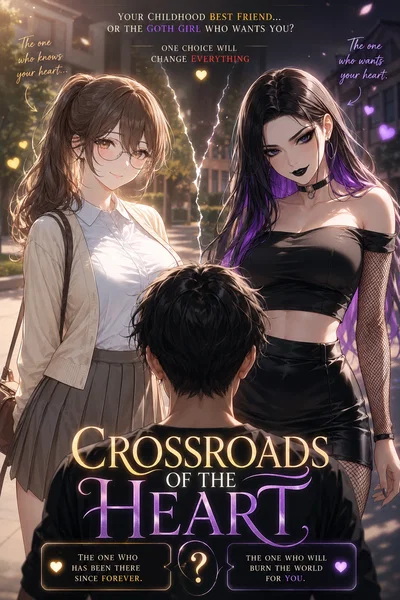 Crossroads of the Heart (Your childhood best friend... or the goth girl who wants you? One choice will change everything 💛 vs 💜)