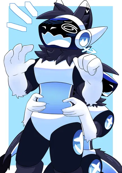 Grabbing your protogen buddy’s tummy!