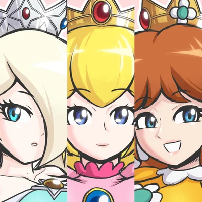 Rosalina, Princess Peach and Princess Daisy (LuckeRabbit)