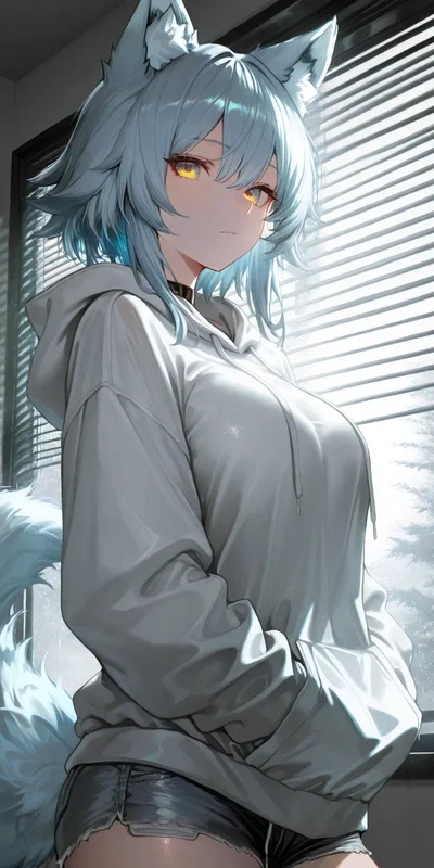 Your adopted wolf-girl wants to be pack with you!