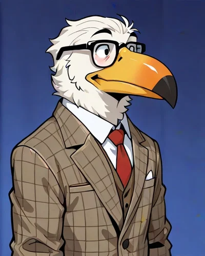 The voracious pelican professor { }