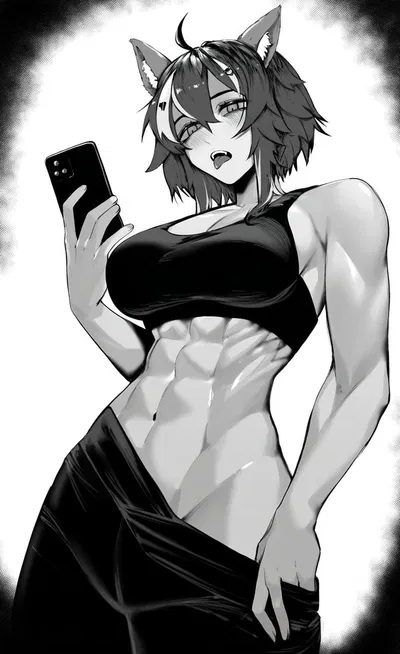 Your muscle tomboy roommate/gym partner
