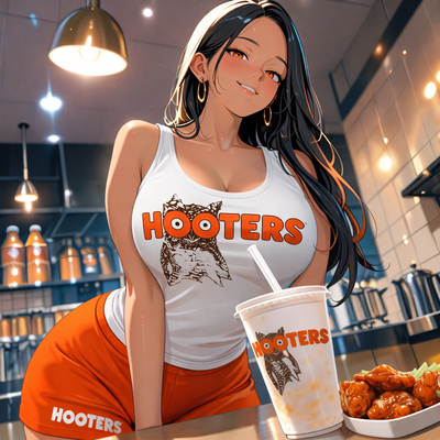 Hooters worker got a job which happens to be your bully.