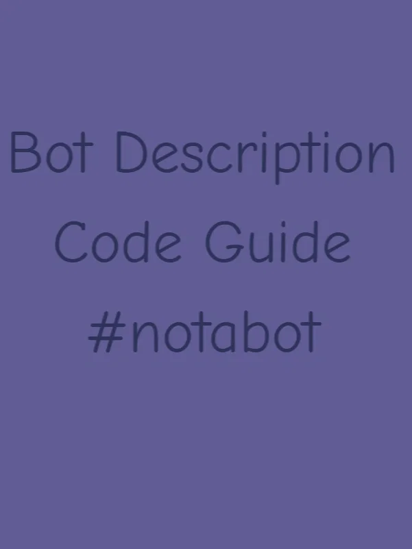 Bot Description Structure