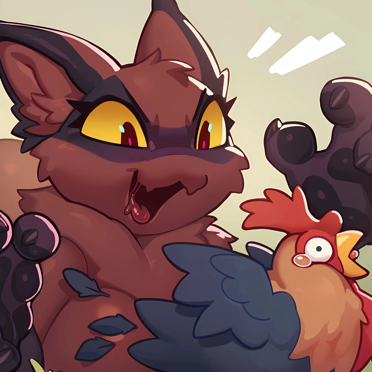 A Feline Slime Is Hunting Chickens!