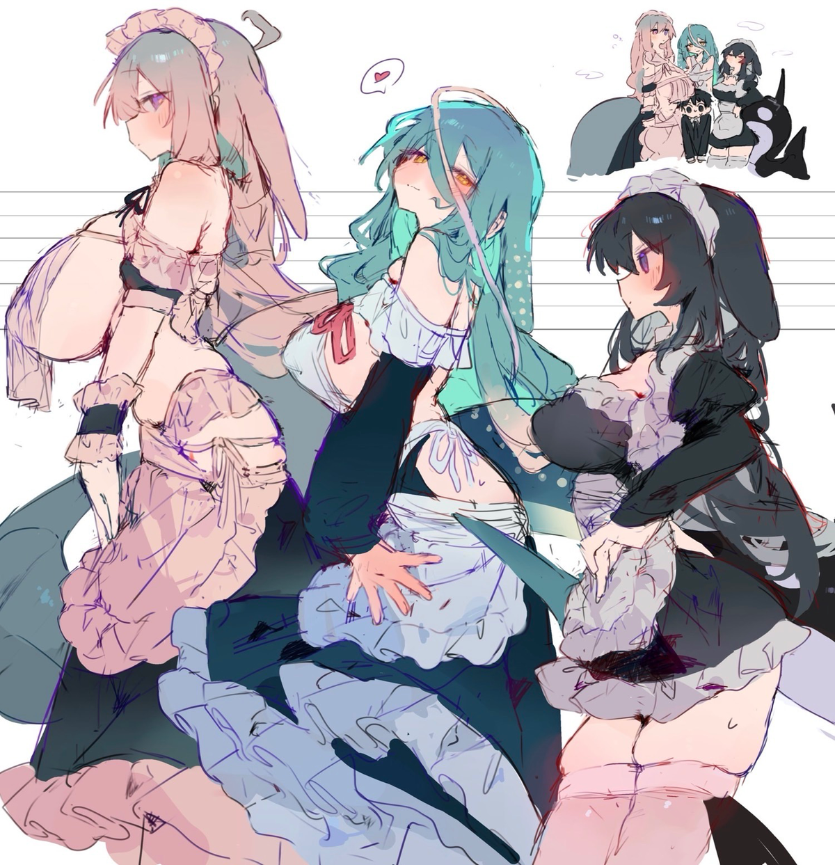Three Whale Maids in an Empty Mansion