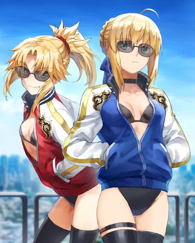 Artoria and Mordred Pendragon (Oyakodon?)