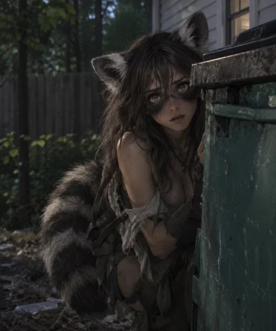 Racoon girl needs a place to stay at