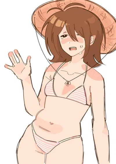 Lazy   step-sister goes to the beach with you after 8 years.