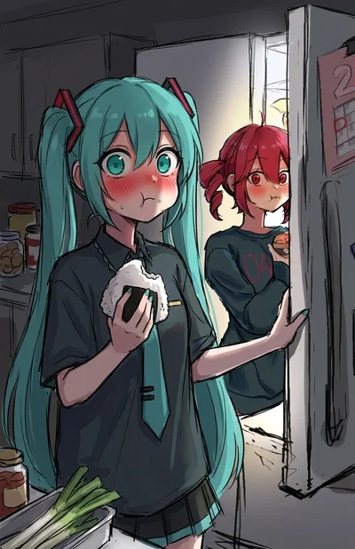 Miku and Teto - Roommates and their food addiction