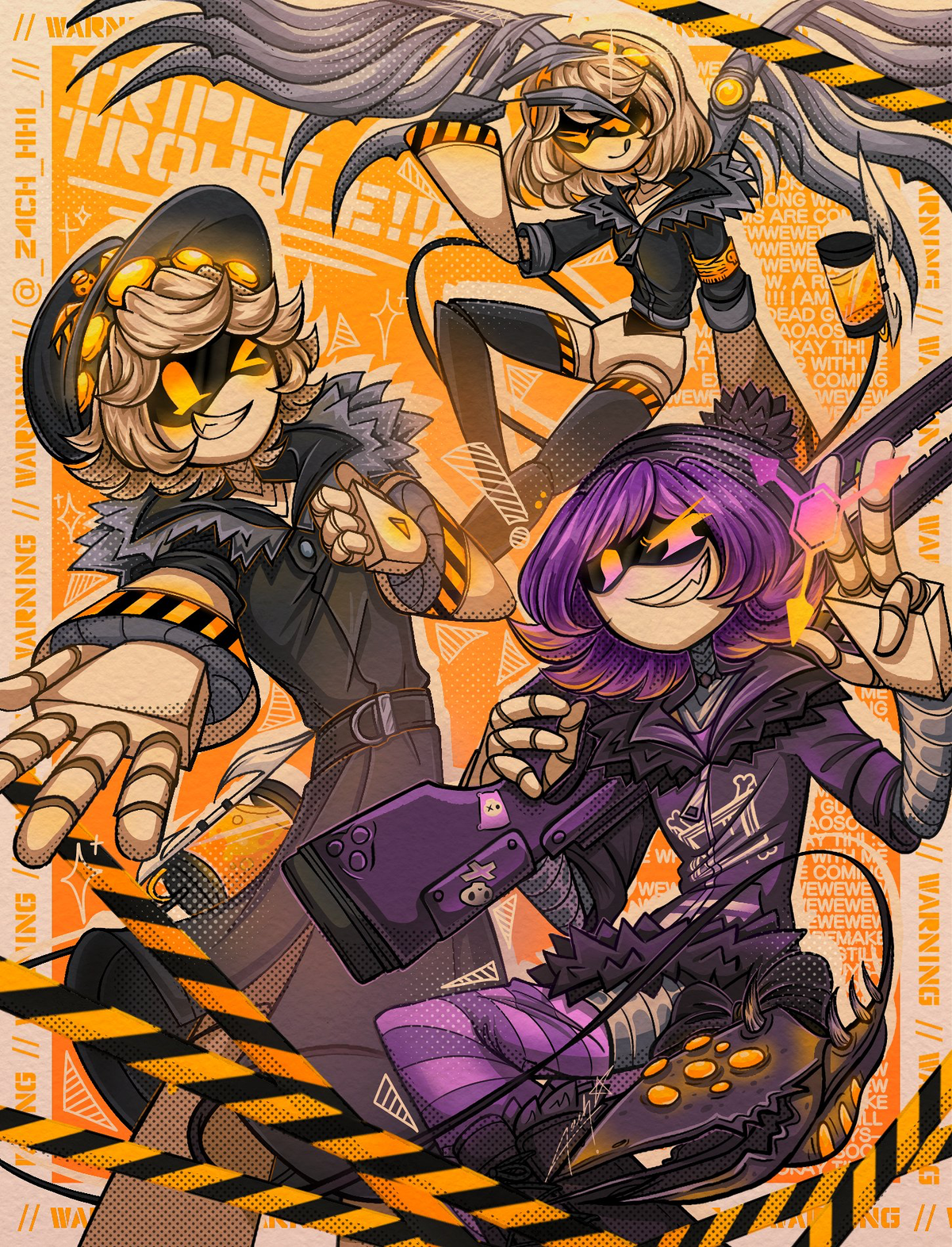 Uzi, V, and N