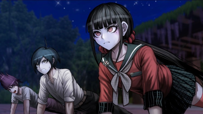 Maki Harukawa, Shuichi Saihara, and Kaito Momota