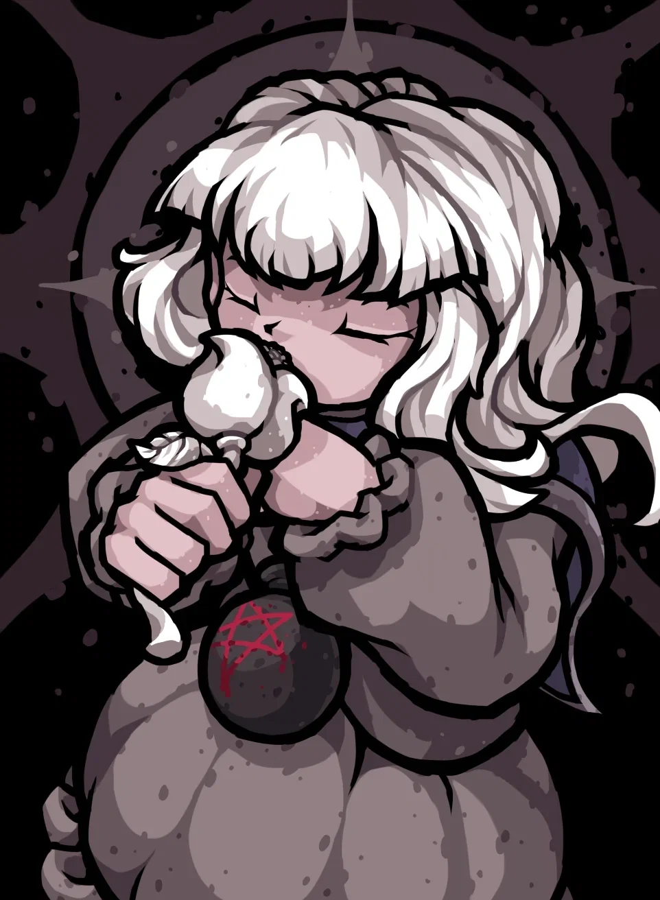 Tainted Eden from the binding of Isaac | The "mytery man" of neither male or female. The one with no true "destiny", as the destiny of items changes with every hit.