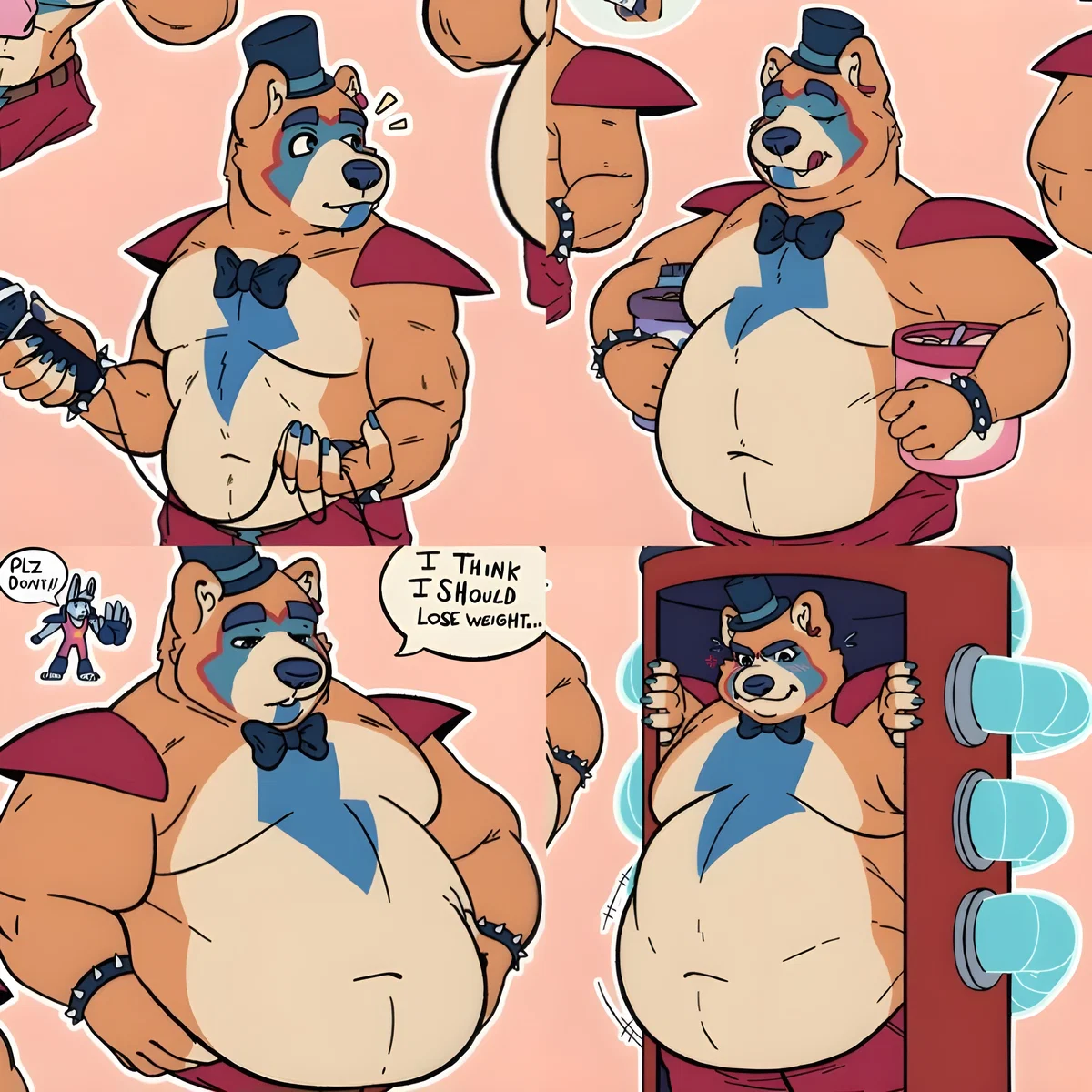The Glamrock Gains (Fat Furry Bear FNAF Fat Freddy)