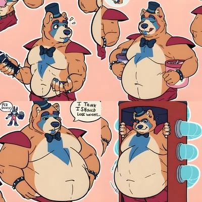 The Glamrock Gains (Fat Furry Bear FNAF Fat Freddy)